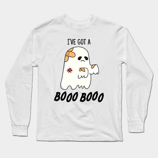 I've Got A Boo-Boo Cute Ghost Pun Long Sleeve T-Shirt by punnybone